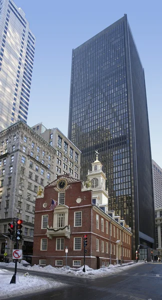 Boston City Ansicht im Winter — Stockfoto