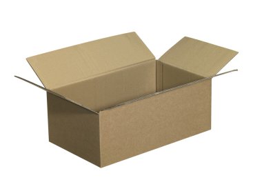 Opened brown carton clipart