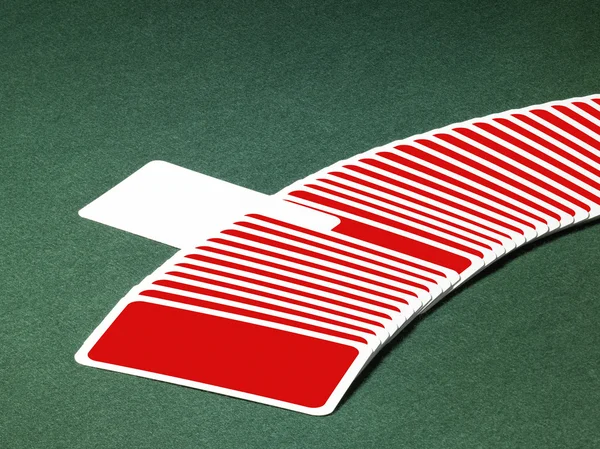 Hrací karty v řadě — Stock fotografie