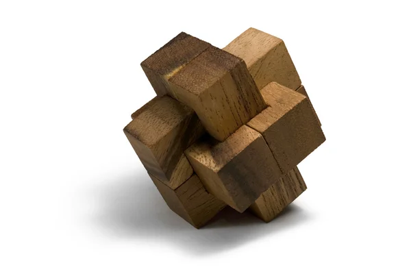 Quebra-cabeça 3D de madeira — Fotografia de Stock