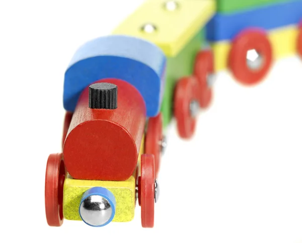 Colorful wooden toy train — Stock Photo, Image
