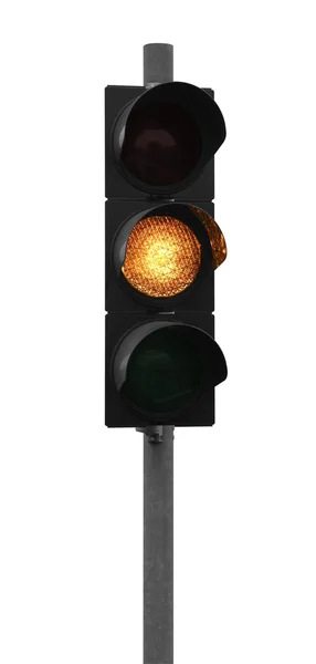 Žluté světlo semaforu — Stock fotografie