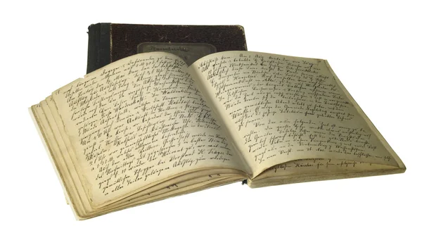 Gulnade handskrivna böcker — Stockfoto