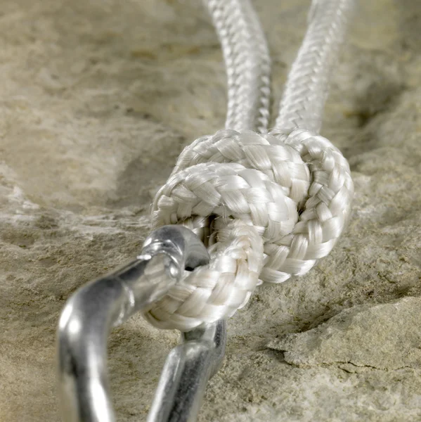 Snap hook and knot detail — Stock Photo, Image