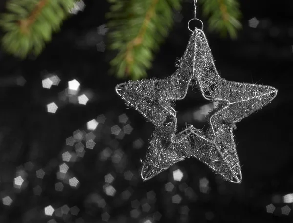 Metalik Noel deco yıldız — Stok fotoğraf