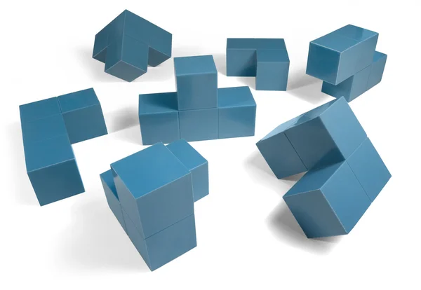 青い立方体オブジェクト — ストック写真
