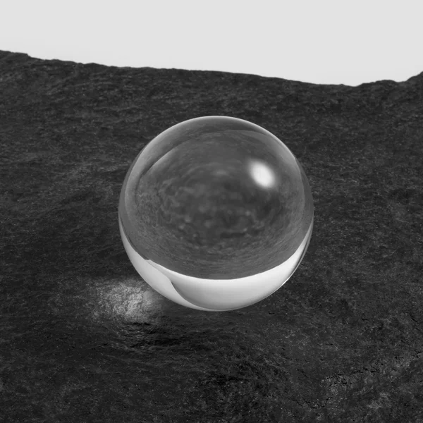 Boule de cristal sur surface de pierre — Photo