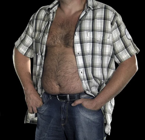 Brzuch korpulentny mężczyzna — Zdjęcie stockowe