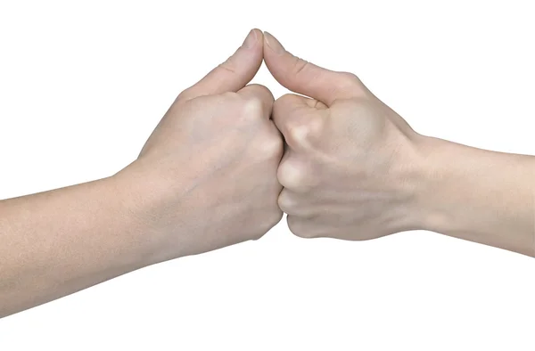 Dwie ręce pozdrawiać — Zdjęcie stockowe