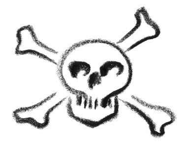 Skull and crossed bones sketch clipart