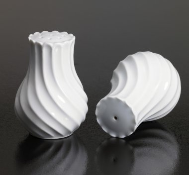 White porcelain salt and pepper shaker clipart