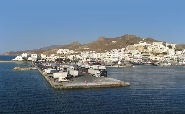 A görögországi naxos város esti időpontban — Stock Fotó