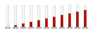 Measuring cylinders in a row clipart