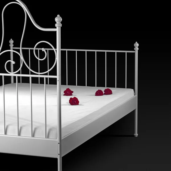 stock image Bed with rose flowers