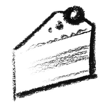 Sketched piece of cake clipart