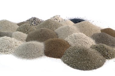 Various brown toned sand piles together clipart