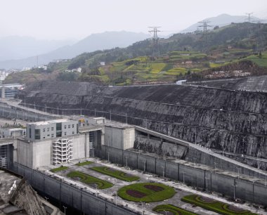 Three Gorges Dam at Yangtze River clipart