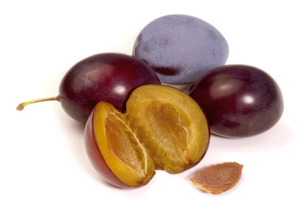 Plums in white back — Stock Photo, Image