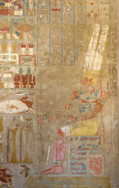 Painting at the Mortuary Temple of Hatshepsut — Stock Photo, Image