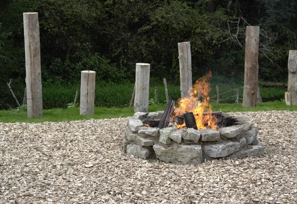 Kaminfeuer mit Feuer — Stockfoto