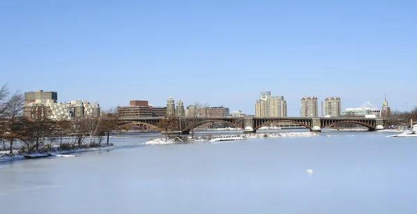Boston Landschaft zur Winterzeit — Stockfoto