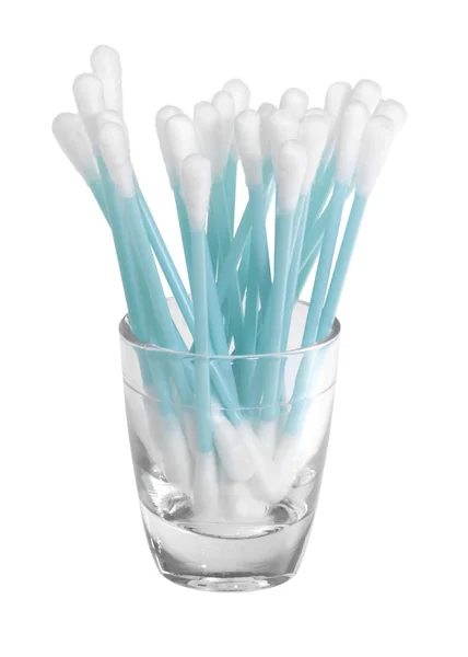 Cotton swabs in a glass — Stock Photo, Image