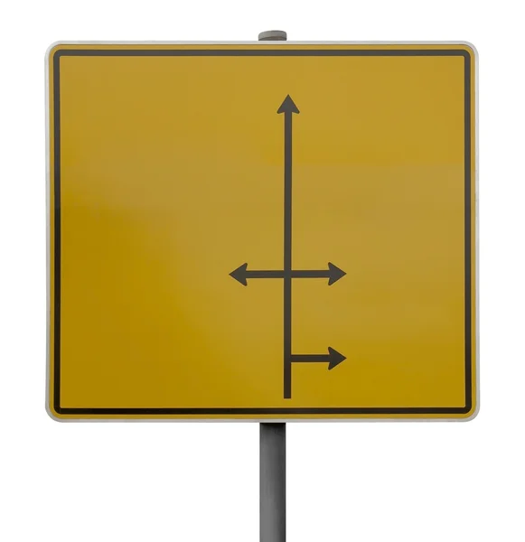 Yellow direction sign — Stock Photo, Image