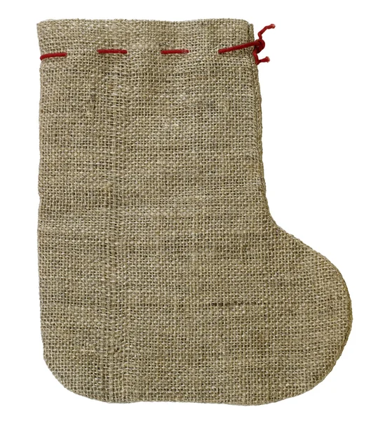 Brown rough christmas sock — Stock Photo, Image