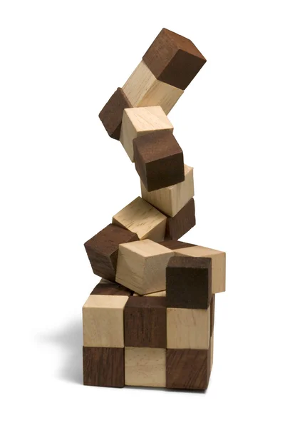 Дерев'яні 3d головоломки — стокове фото