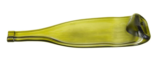 Плоская зелёная бутылка — стоковое фото