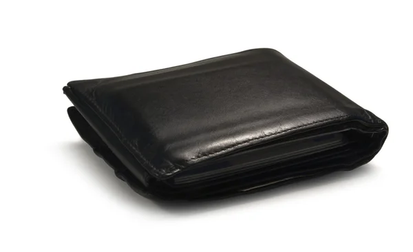 Black leather moneybag — Stock Photo, Image