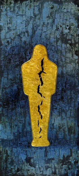 Разорванная золотая мумия — стоковое фото