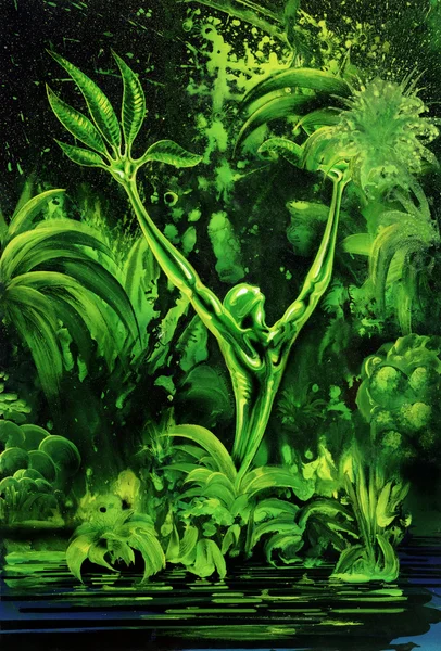Surreal green plant — Zdjęcie stockowe