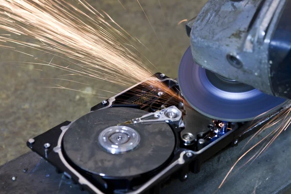 Hard disk grinding — Stock Photo, Image