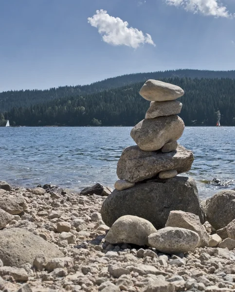 Pebble pile at summer time — Stock Photo, Image