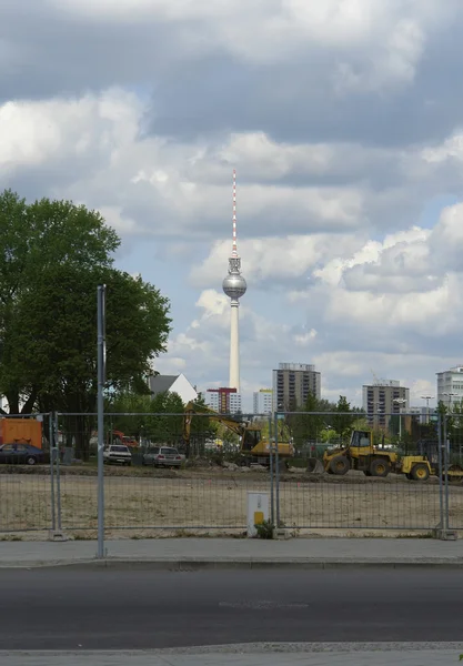 Берлинский пейзаж с телебашней — стоковое фото
