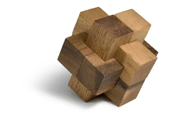Quebra-cabeça 3D de madeira Imagens De Bancos De Imagens