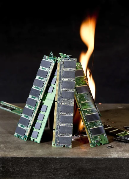 Burning RAM — Stock Photo, Image