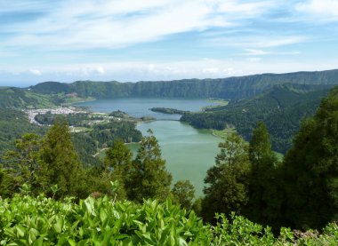 Lagoa das sete cidades at Sao Miguel Island clipart