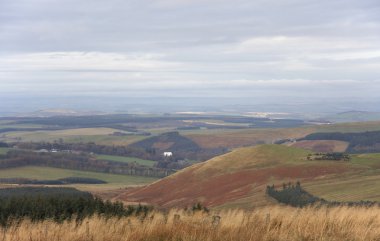 Panoramic view of the scottish frontier clipart