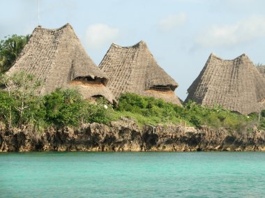 Rustic roofs in Zanzibar clipart