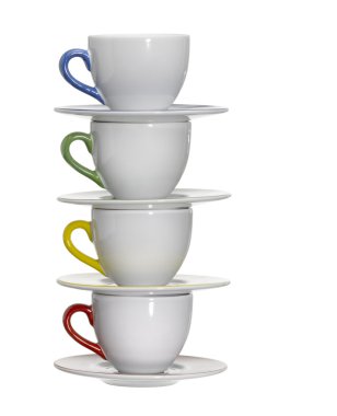 Stack of porcelain cups clipart