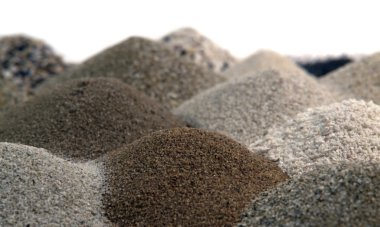 Various brown toned sand piles together clipart