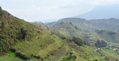 Virunga Mountains in Africa clipart