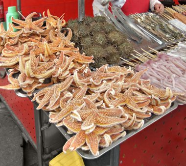 Chinese sales stall detail clipart