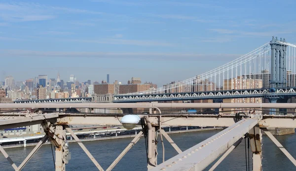 New york manzarası ve manhattan Köprüsü — Stok fotoğraf