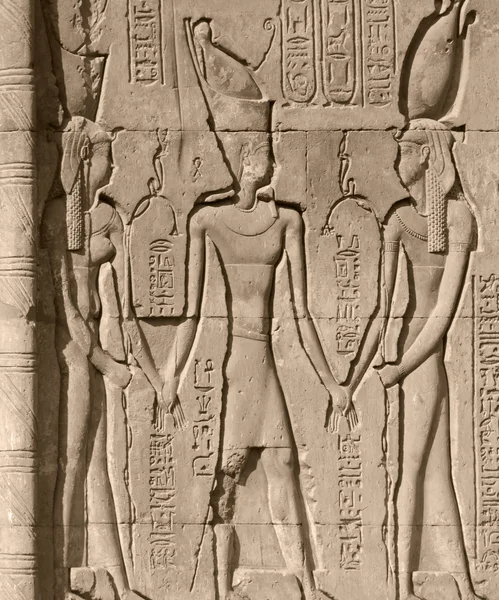 Relief-Detail am Tempel von Chnum — Stockfoto