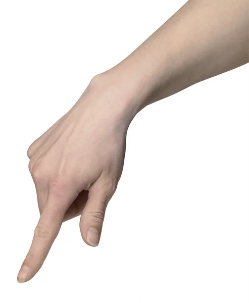 Finger pointing hand — Stock Photo, Image