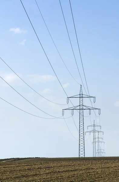 Stromleitung in Süddeutschland — Stockfoto