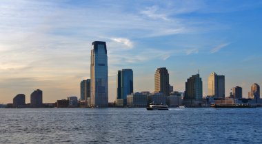 Panoramic Jersey City skyline clipart